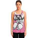 Poodle With Glasses Print Women's Racerback Tank Top