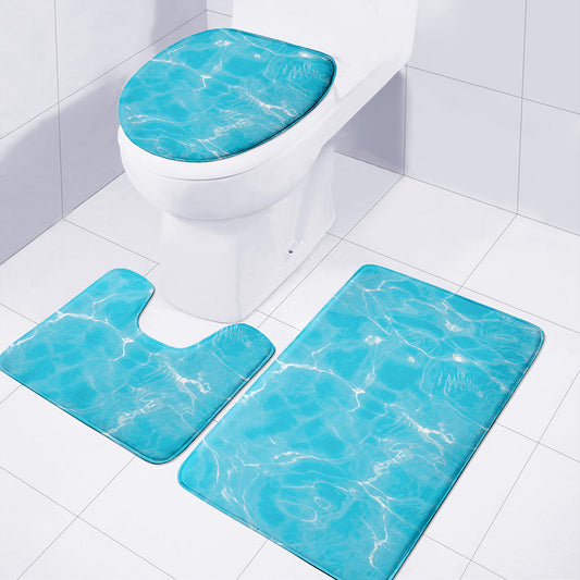 Pool Water Surface Print 3 Piece Bath Mat Set