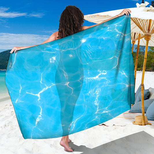 Pool Water Surface Print Beach Sarong Wrap