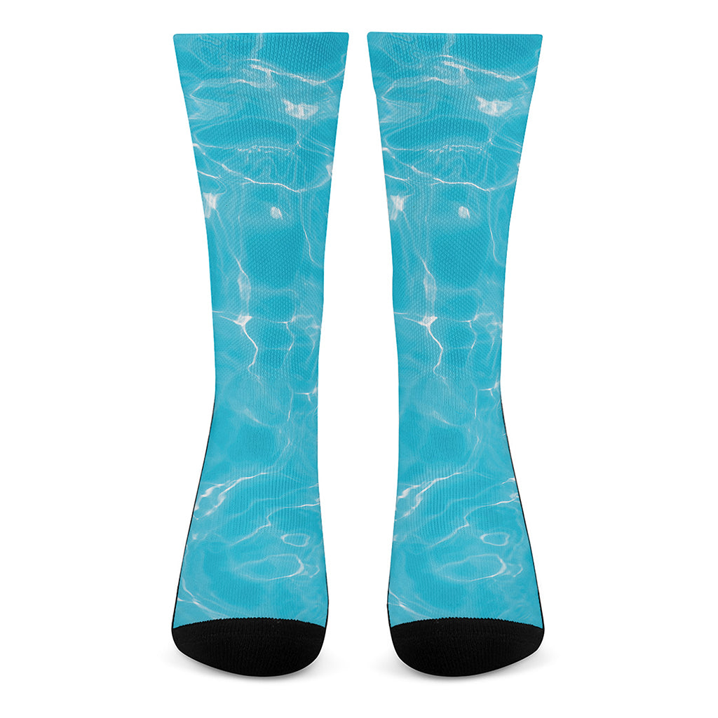 Pool Water Surface Print Crew Socks