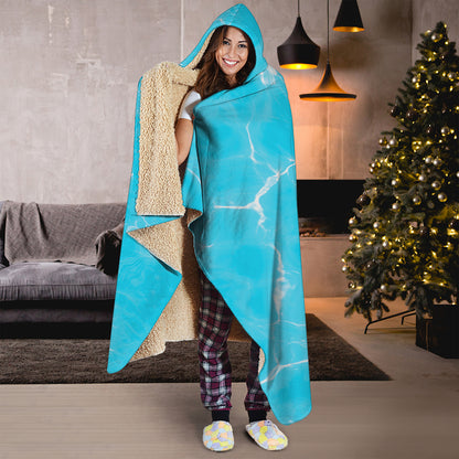 Pool Water Surface Print Hooded Blanket
