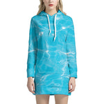 Pool Water Surface Print Hoodie Dress