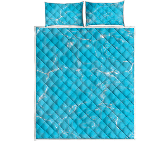 Pool Water Surface Print Quilt Bed Set