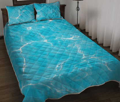 Pool Water Surface Print Quilt Bed Set