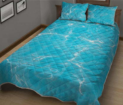 Pool Water Surface Print Quilt Bed Set