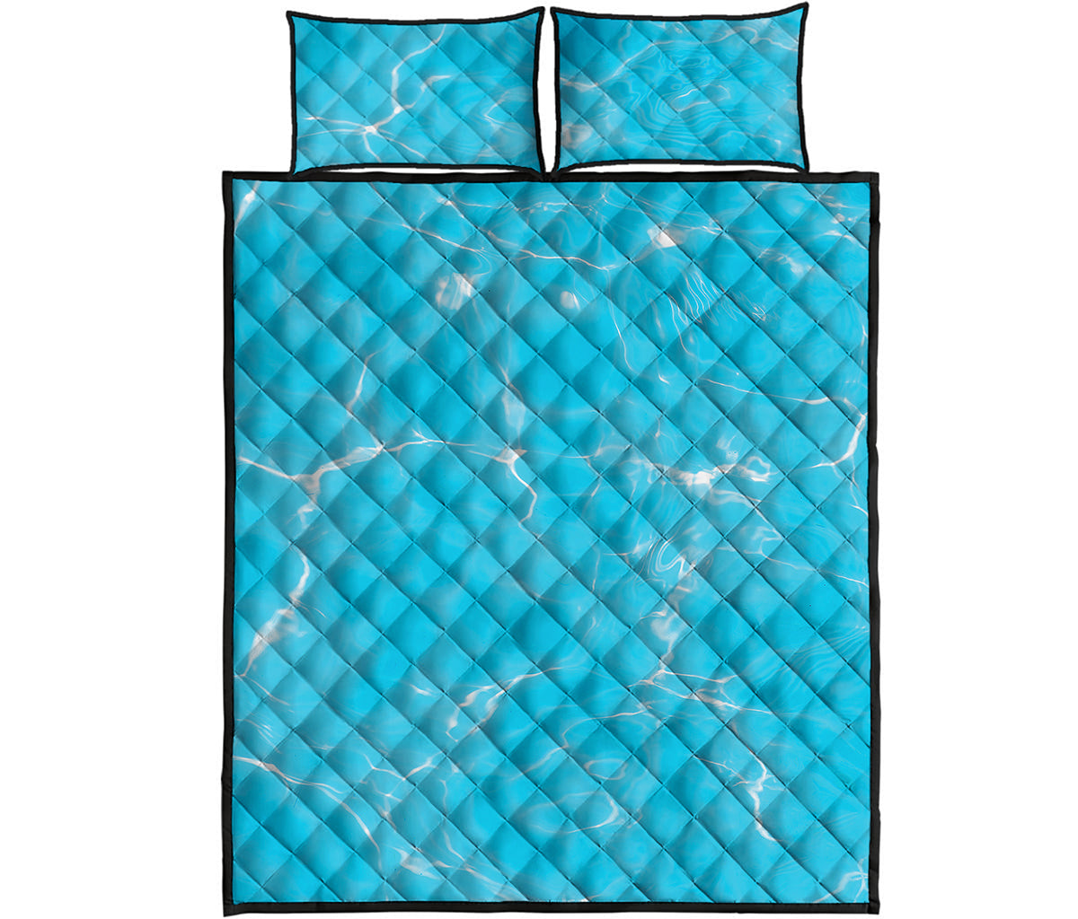 Pool Water Surface Print Quilt Bed Set