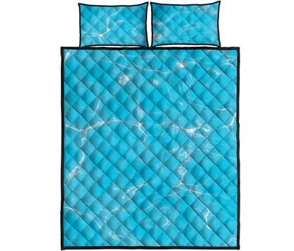 Pool Water Surface Print Quilt Bed Set