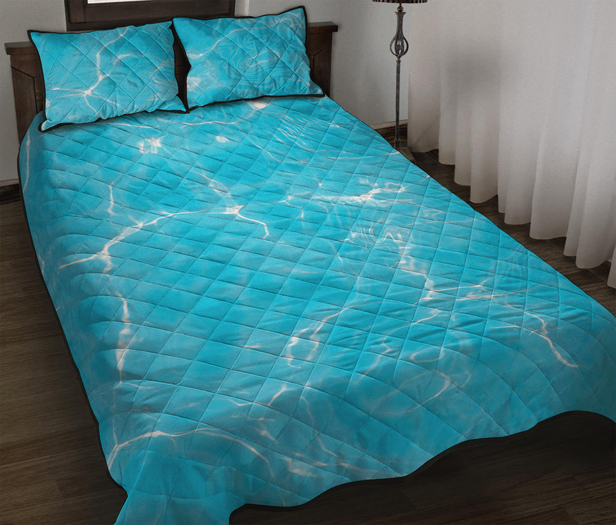 Pool Water Surface Print Quilt Bed Set