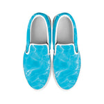 Pool Water Surface Print White Slip On Shoes