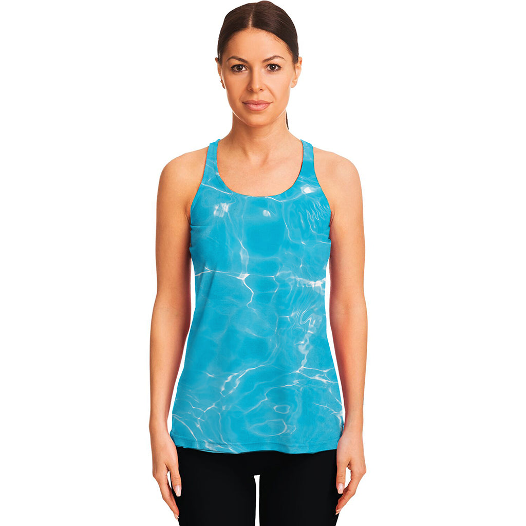 Pool Water Surface Print Women's Racerback Tank Top