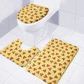 Poop Emoji Pattern Print 3 Piece Bath Mat Set