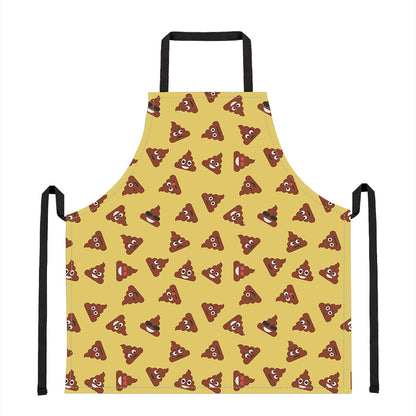 Poop Emoji Pattern Print Apron