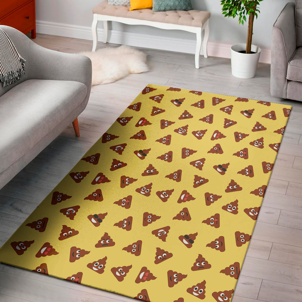 Poop Emoji Pattern Print Area Rug