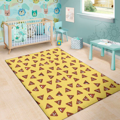 Poop Emoji Pattern Print Area Rug