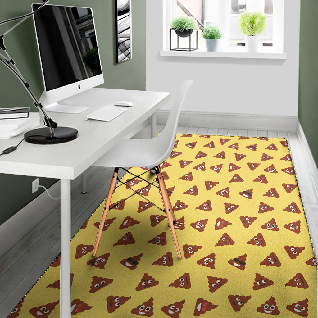 Poop Emoji Pattern Print Area Rug