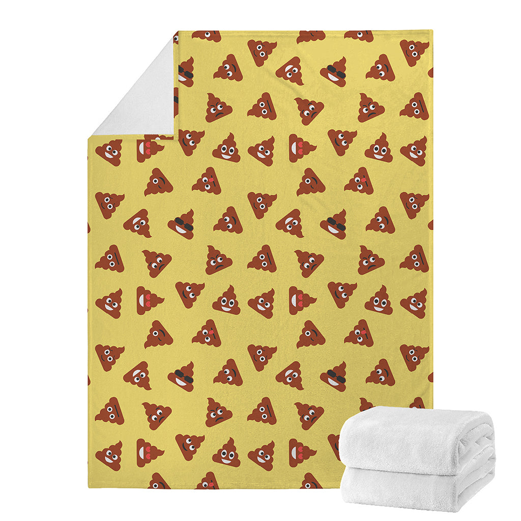 Poop Emoji Pattern Print Blanket