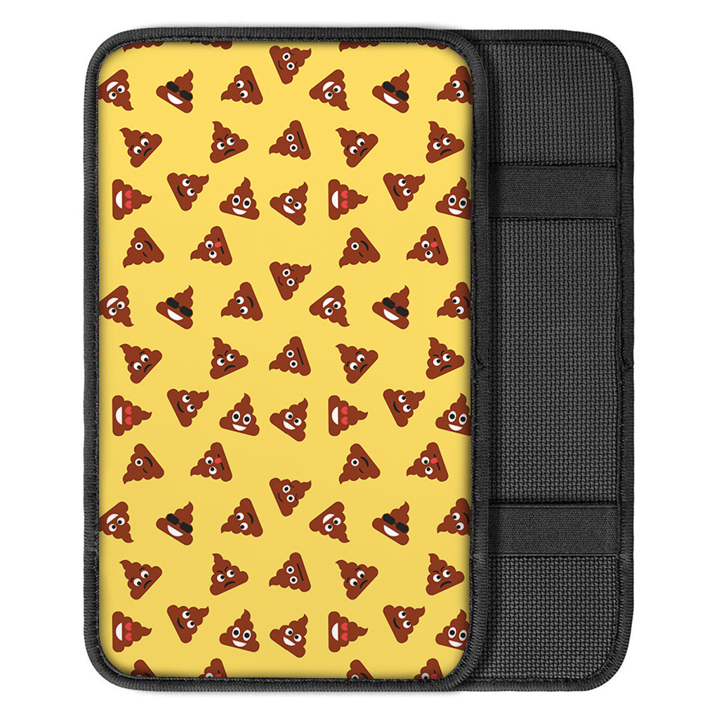 Poop Emoji Pattern Print Car Center Console Cover