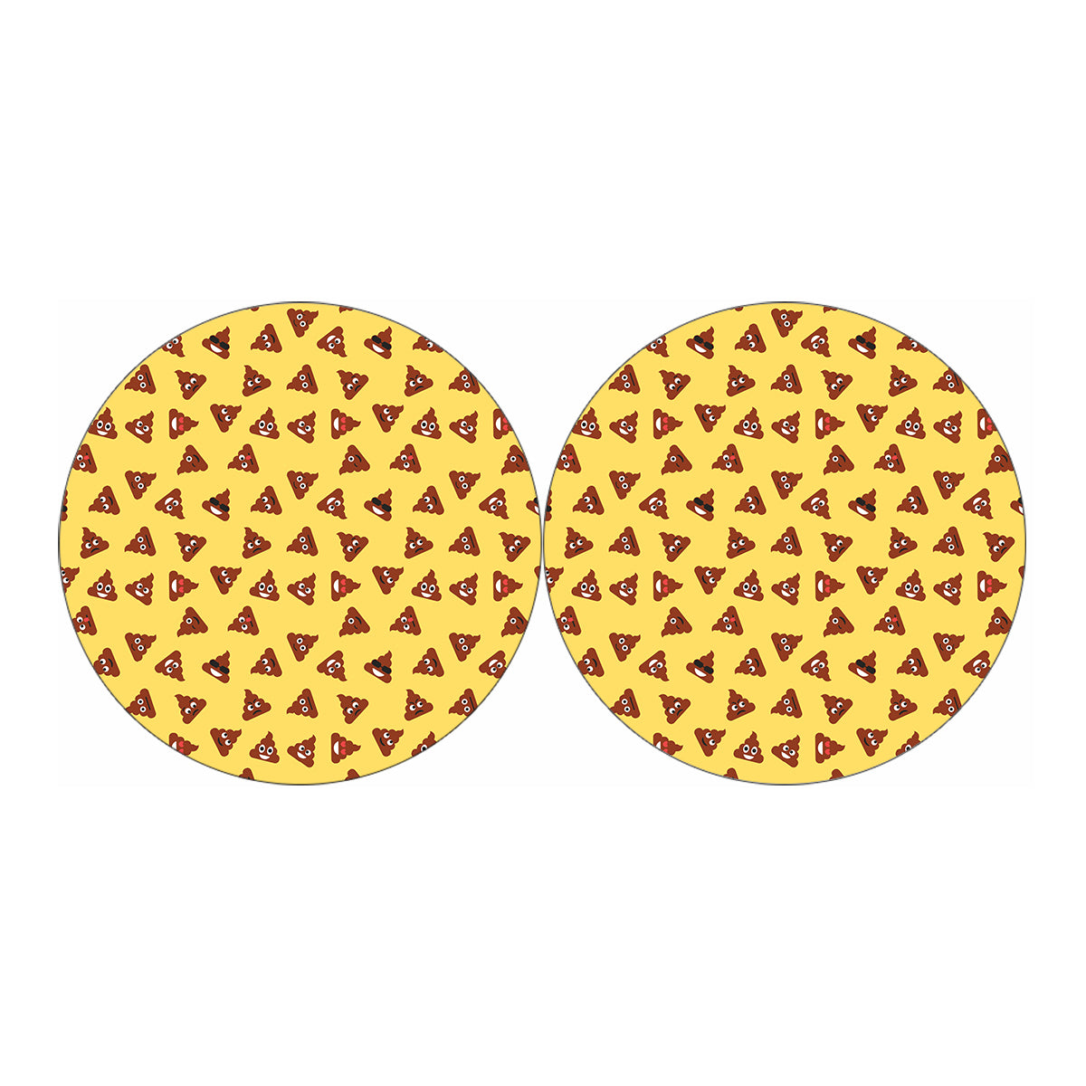 Poop Emoji Pattern Print Car Coasters
