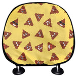 Poop Emoji Pattern Print Car Headrest Covers