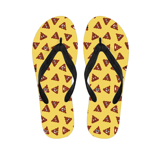 Poop Emoji Pattern Print Flip Flops