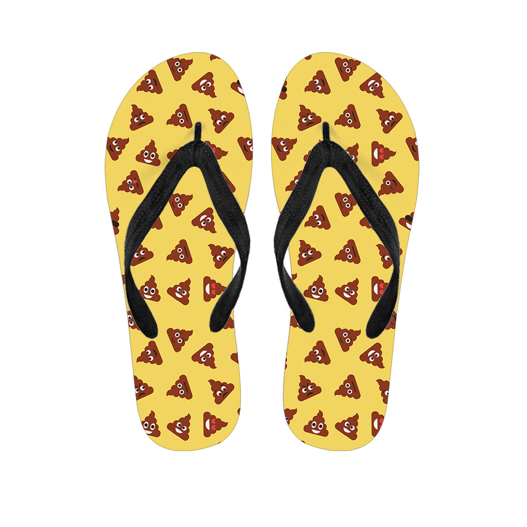 Poop Emoji Pattern Print Flip Flops