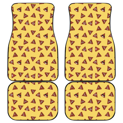 Poop Emoji Pattern Print Front and Back Car Floor Mats