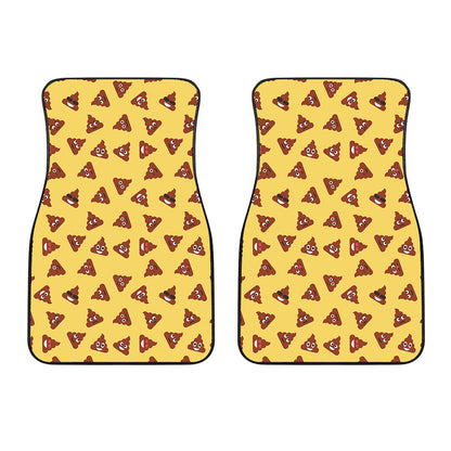 Poop Emoji Pattern Print Front Car Floor Mats
