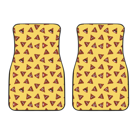 Poop Emoji Pattern Print Front Car Floor Mats