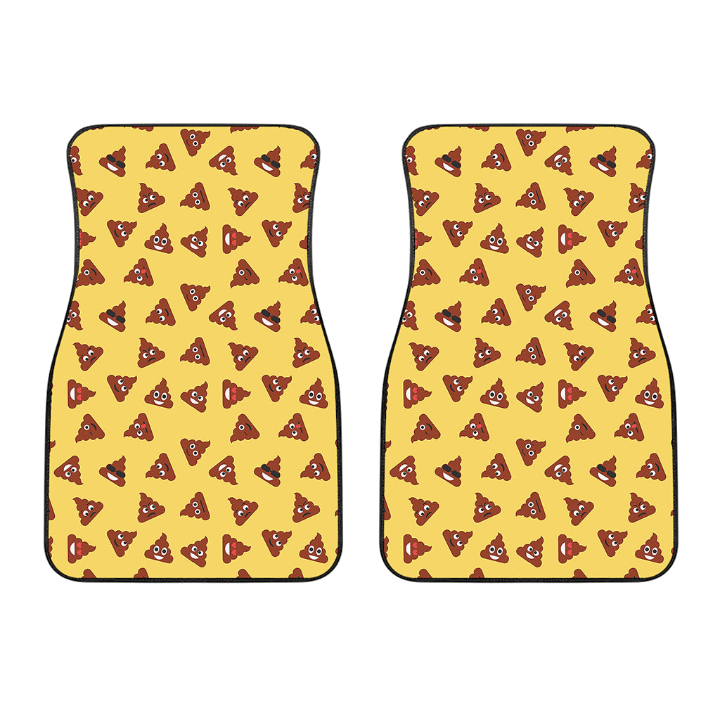 Poop Emoji Pattern Print Front Car Floor Mats