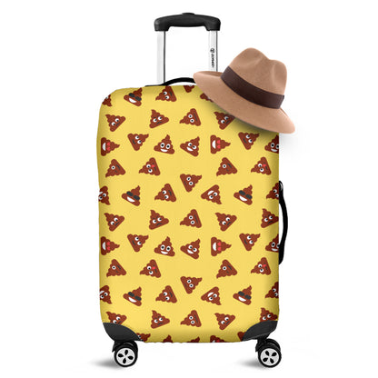 Poop Emoji Pattern Print Luggage Cover