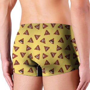 Poop Emoji Pattern Print Men's Boxer Briefs