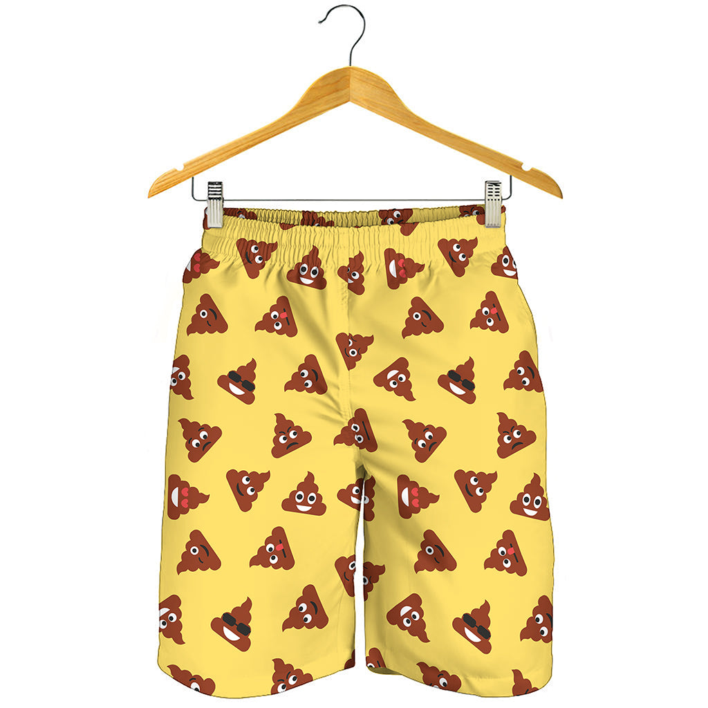 Poop Emoji Pattern Print Men's Shorts