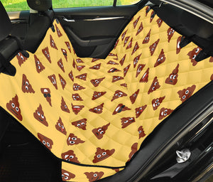 Poop Emoji Pattern Print Pet Car Back Seat Cover