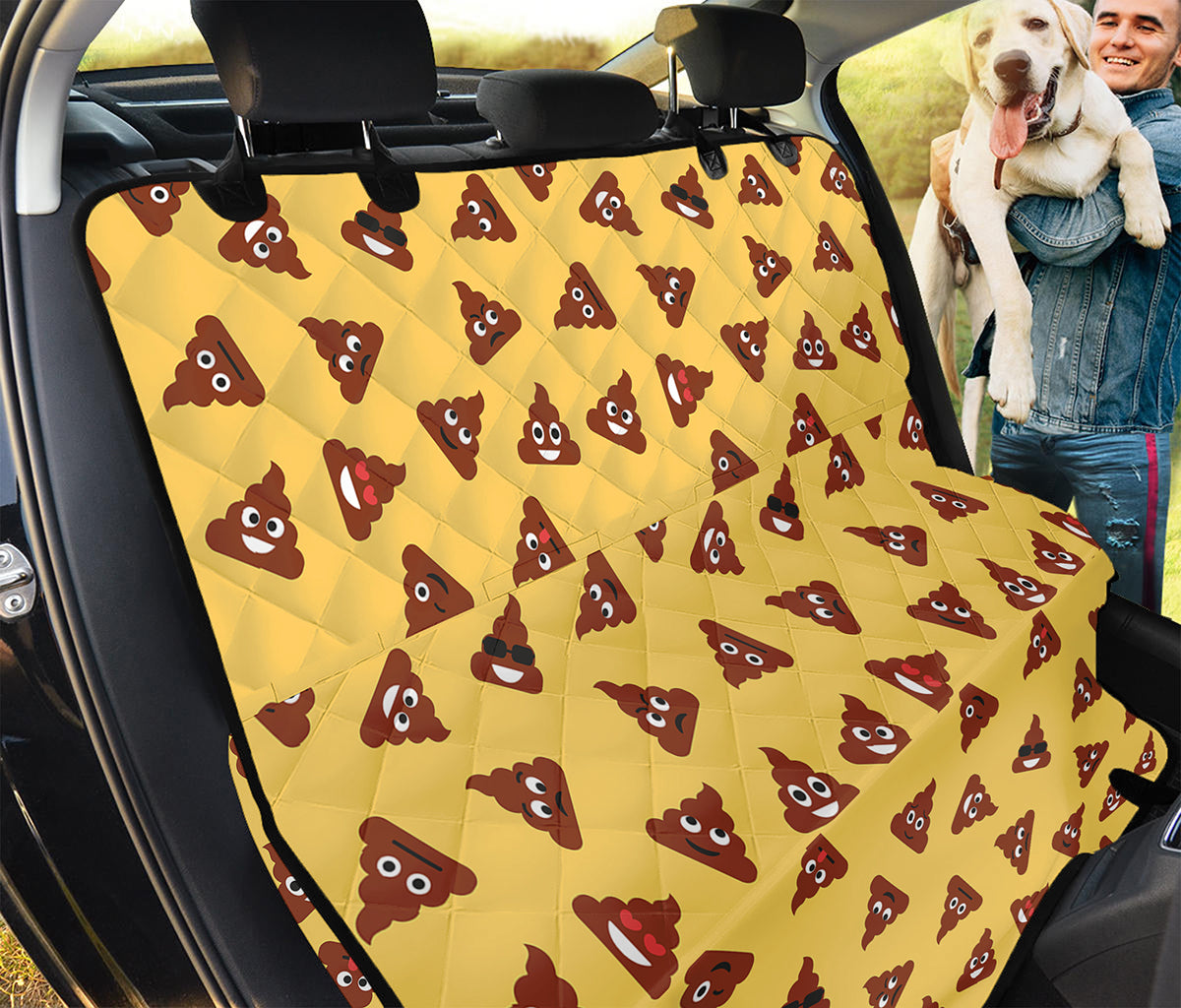 Poop Emoji Pattern Print Pet Car Back Seat Cover