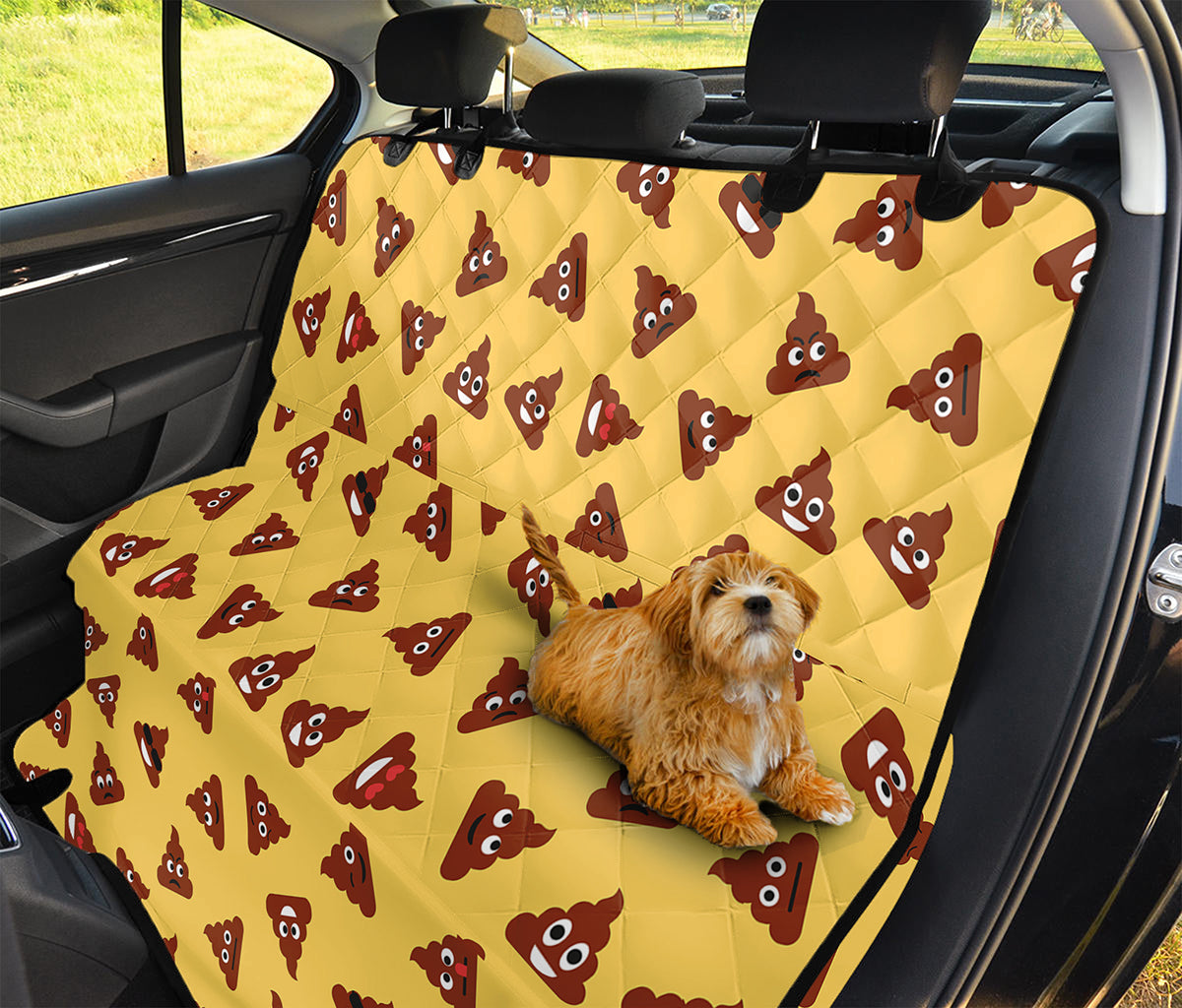 Poop Emoji Pattern Print Pet Car Back Seat Cover