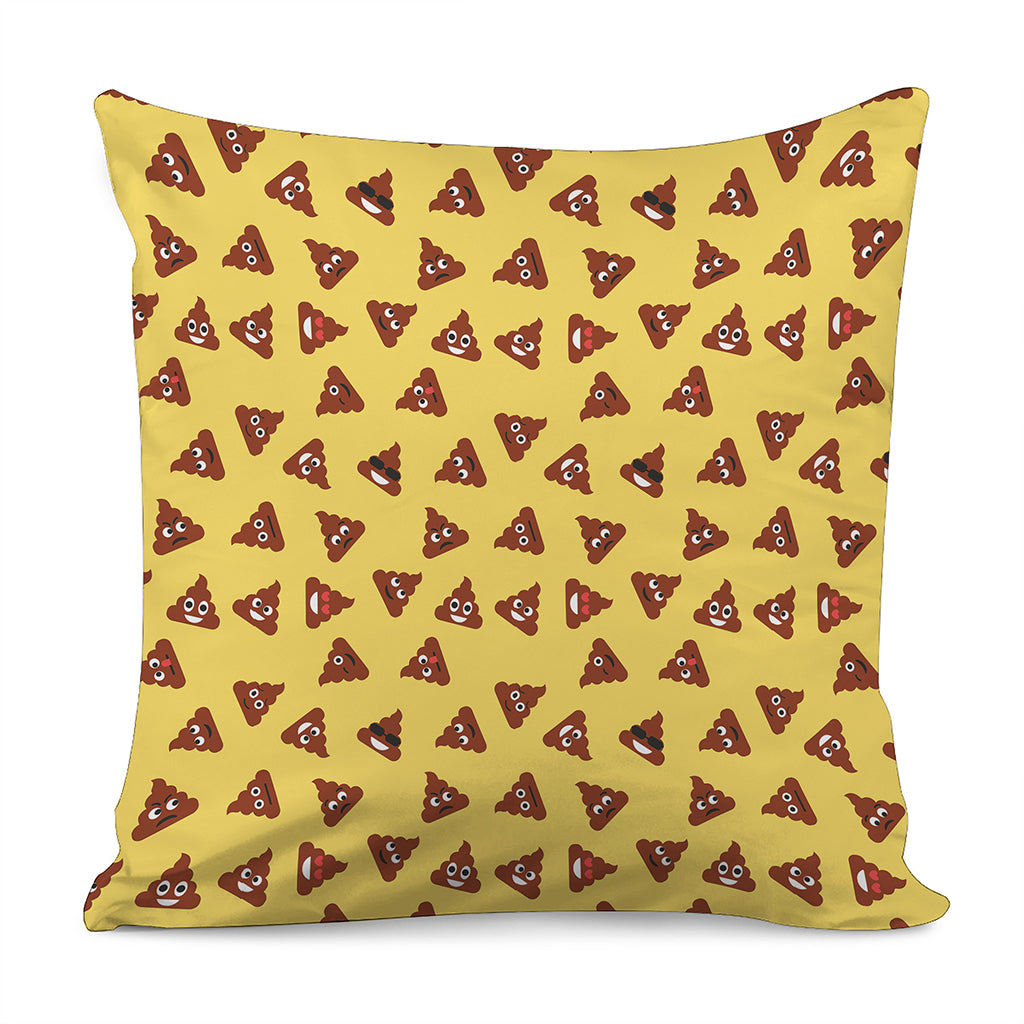Poop Emoji Pattern Print Pillow Cover