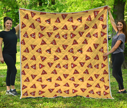 Poop Emoji Pattern Print Quilt