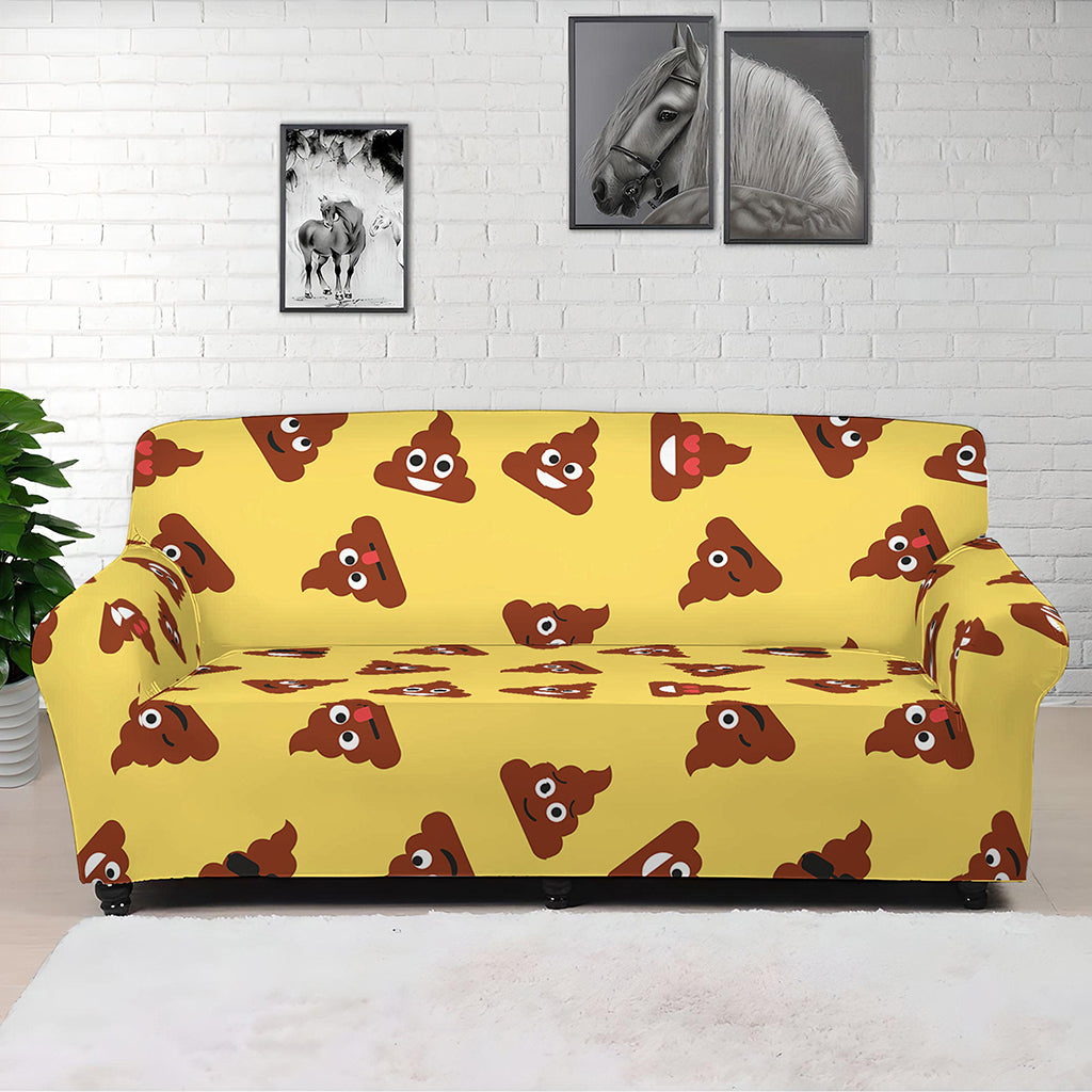 Poop Emoji Pattern Print Sofa Cover