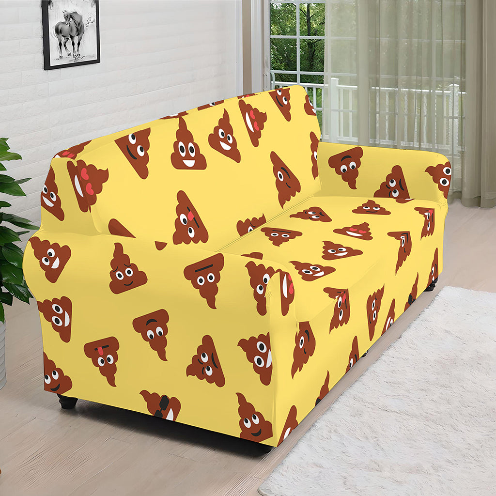 Poop Emoji Pattern Print Sofa Cover