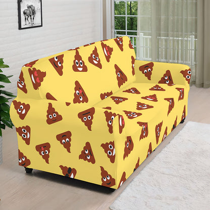 Poop Emoji Pattern Print Sofa Cover