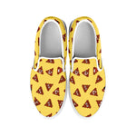 Poop Emoji Pattern Print White Slip On Shoes