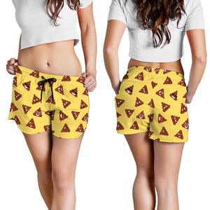 Poop Emoji Pattern Print Women's Shorts