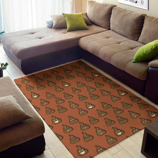 Poop Emoticons Pattern Print Area Rug