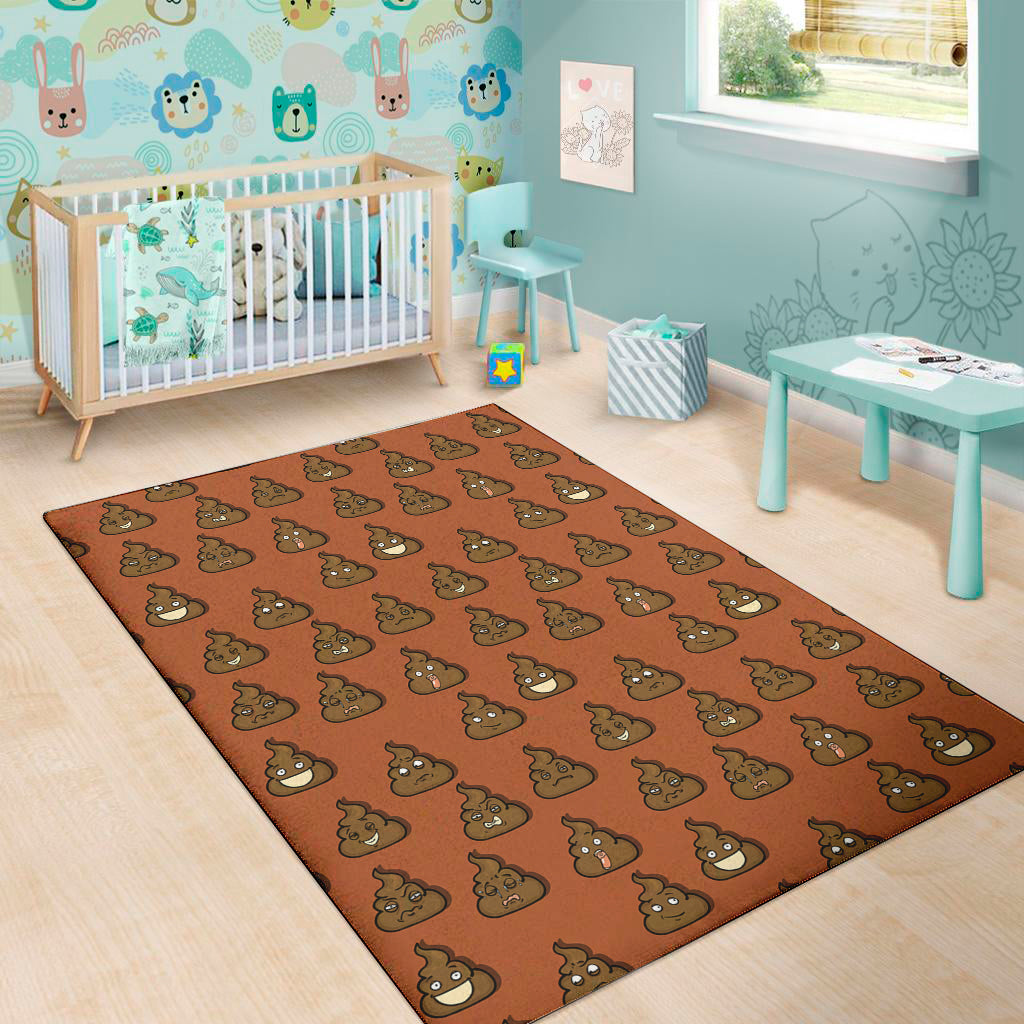 Poop Emoticons Pattern Print Area Rug