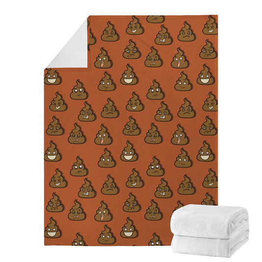Poop Emoticons Pattern Print Blanket