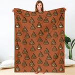Poop Emoticons Pattern Print Blanket