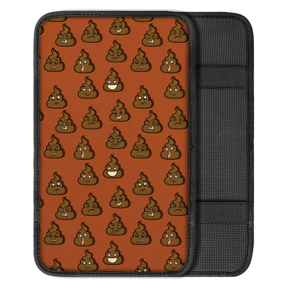 Poop Emoticons Pattern Print Car Center Console Cover