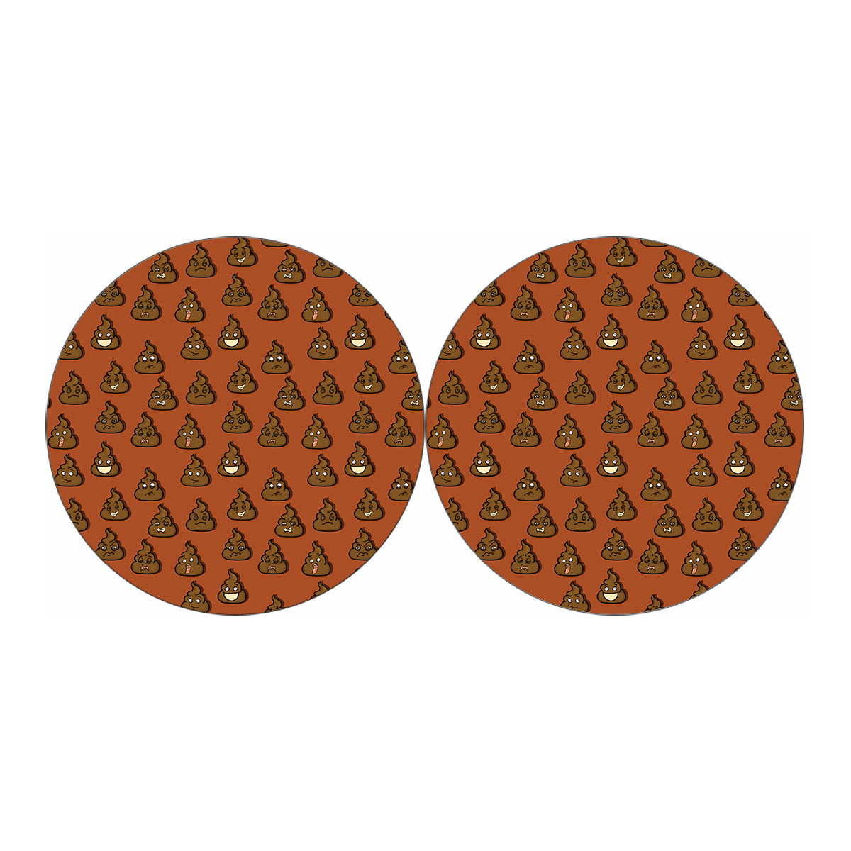 Poop Emoticons Pattern Print Car Coasters