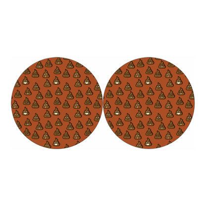 Poop Emoticons Pattern Print Car Coasters