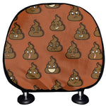 Poop Emoticons Pattern Print Car Headrest Covers